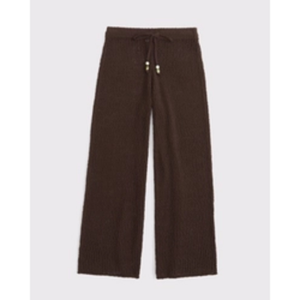 Abercrombie Women's Mid Rise Crochet-Style Coverup Pant in Brown